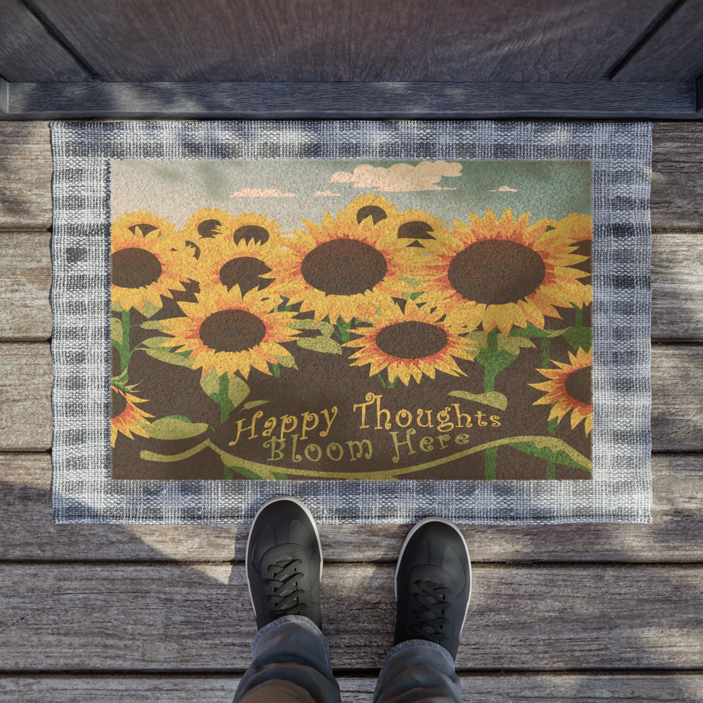 Sunflower Dreams: A Happy Doormat for Sunny Entrances