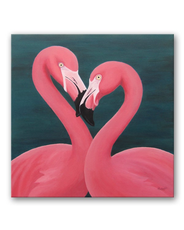 Flamingo Original Acrylic Painting on Stretched Canvas