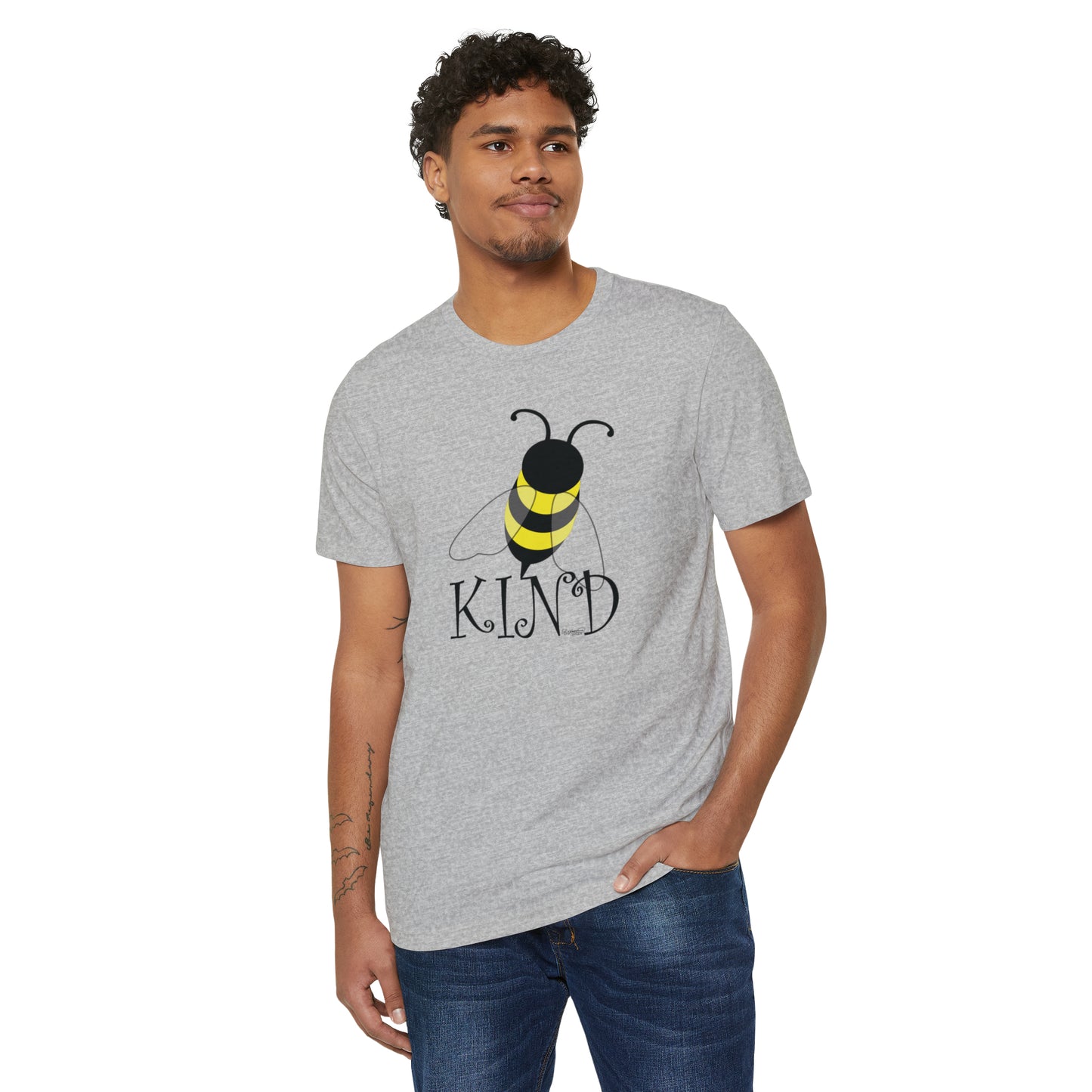 Bee Kind: The Eco-Friendly Organic Recycled Unisex T-Shirt That Shows Your Love for Nature and Compassion