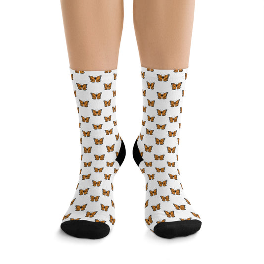 Monarch Butterfly Pattern Recycled Poly Socks: A Stylish and Eco-Friendly Choice