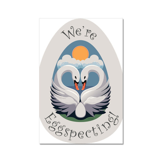 Capture the Joy with Our Exquisite "We're Eggspecting!" Swan Print
