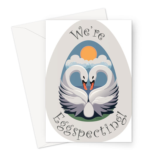 Celebrate New Beginnings with Our Adorable "We're Eggspecting!" Swan Card