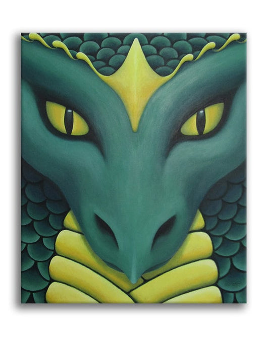 Kai Guardian Dragon Original Acrylic Painting on Stretched Canvas